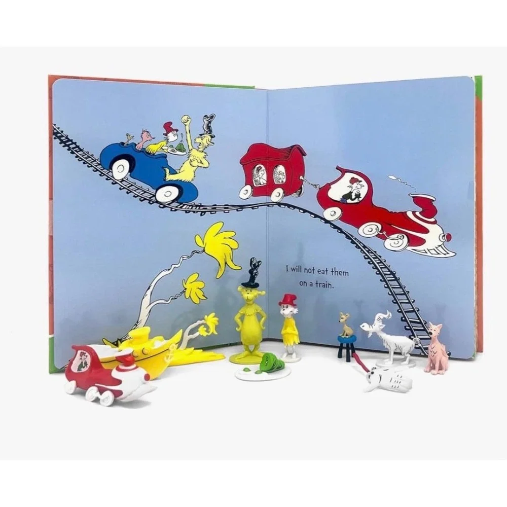 Dr Seuss Green Eggs and Ham My Busy Books 10 Figurines Playmat Storybook Set